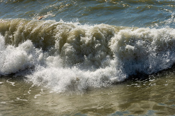 Sea Waves with White Foam