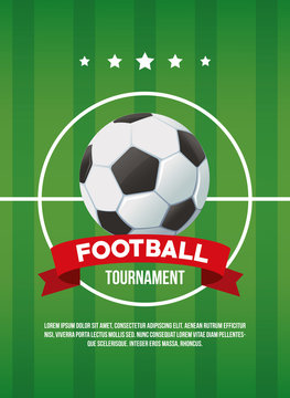 Football tournament banner with information vector illustration graphic design