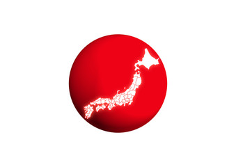 日本国旗と日本地図