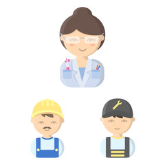 Fototapeta premium People of different professions cartoon icons in set collection for design. Worker and specialist vector symbol stock web illustration.