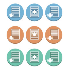 Set of multicolored icons of anti-virus document system