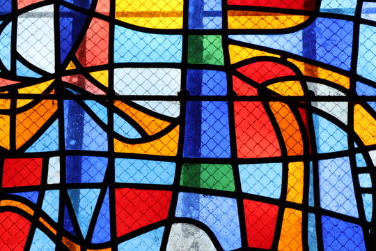 Aufkleber mit dem Motiv „Kirchenfenster mit gotischen Ornamenten“