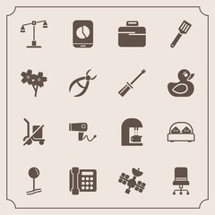 Modern, simple vector icon set with business, map, cherry, double, phone, hairdryer, armchair, blow, law, communication, dryer, chart, judge, bag, coffee, shipping, espresso, cooking, pin, sign icons