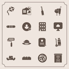 Modern, simple vector icon set with japan, ice, medical, kamon, shipping, truck, roller, building, identity, real, apple, housework, paint, transportation, healthy, house, toothbrush, business icons