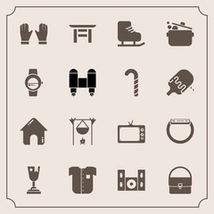 Modern, simple vector icon set with award, white, screen, hot, shrine, business, time, japanese, speaker, first, campfire, house, watch, ice, technology, smart, bag, winter, shirt, glove, winner icons