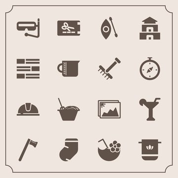 Modern, simple vector icon set with alcohol, drink, photo, glass, bathroom, coupon, wrench, spanner, work, soft, martini, juice, snorkel, towel, food, hammer, picture, chinese, helmet, activity icons