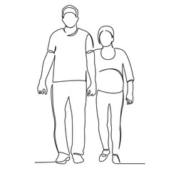 pregnant couple in love