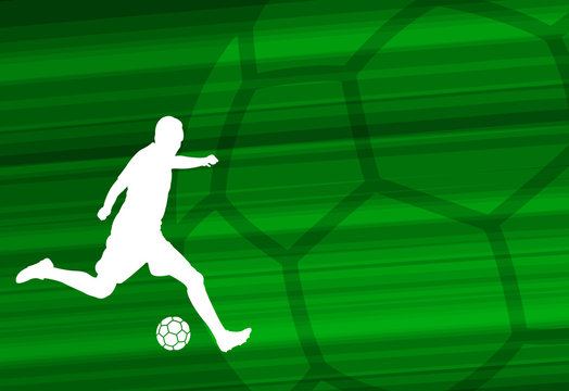 soccer player silhouette on the abstract background - vector