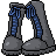 vector pixel art boots fashion