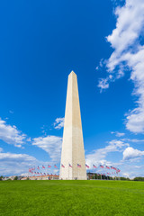 washington dc,Washington monument on sunny day with blue sky background.