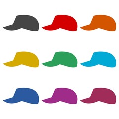 Cap icon, color icons set