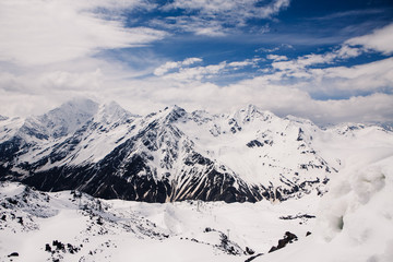 mountains in the snow