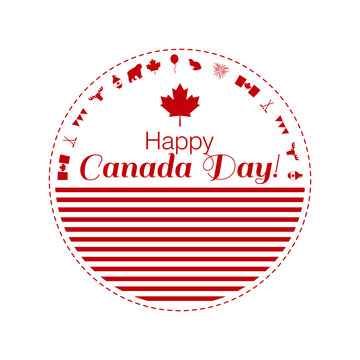 Concept vector illustration greeting card of Happy Canada Day.