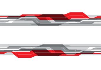 Abstract red gray line futuristic technology on white design modern background vector illustration.