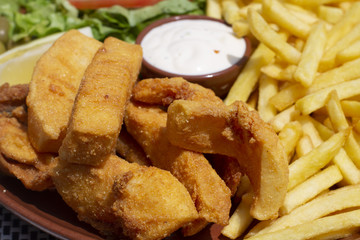 plate of fried cuttlefish typical of the city of Setubal