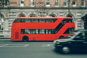Red bus in London UK