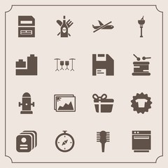 Modern, simple vector icon set with clothes, photo, fire, department, present, care, gas, picture, hydrant, north, stove, flight, drink, map, card, fashion, computer, document, business, id, box icons - 207254209