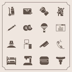 Modern, simple vector icon set with truck, burger, shipping, sale, snack, sewing, kitchen, food, science, people, human, hostel, sandwich, energy, fork, finger, bag, exploration, office, cargo,  icons - 207254431