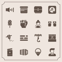 Modern, simple vector icon set with note, summer, bride, dessert, store, human, business, fruit, wedding, finger, calendar, groom, time, people, table, food, volume, ice, hand, man, boy, work icons - 207254473
