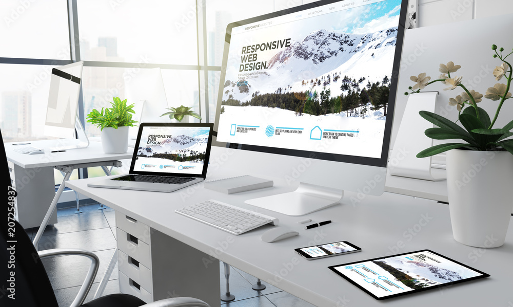 Poster office responsive devices design website