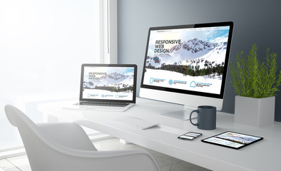 grey studio devices with responsive design website