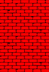 Fototapeta na wymiar The Bright Red Brick Wall Background