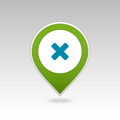 Delete pin map icon. Map pointer, markers.