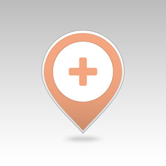 Obraz premium Plus, Hospital ,Pharmacy, Clinic pin map icon.