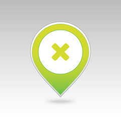 Obraz premium Delete pin map icon. Map pointer, markers.
