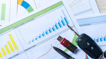 business report statement with graph and data analysis