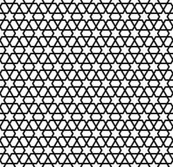 Seamless pattern in black and white in average lines.Based on arabic geometric patterns.