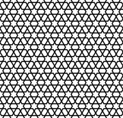 Seamless pattern in black and white in average lines.Based on arabic geometric patterns.