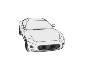 sketch sports car vector