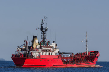 OIL PRODUCTS TANKER - A small red ship on the sea   © Wojciech Wrzesień