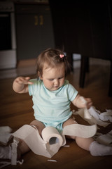 Cute baby girl playing.