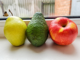 pear, avocado and apple 