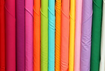 samples of colored fabric in industrial tailoring