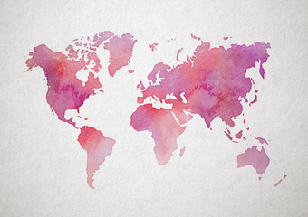 Watercolor map of the world wall art poster digital prints images download  vintage paper A1 big size 