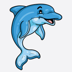 Fototapeta premium Dolphin Cute Cartoon Illustration of cute cartoon dolphin.