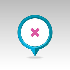 Obraz premium Delete pin map icon. Map pointer, markers.