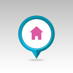 Home pin map icon. Map pointer, markers.