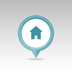 Home pin map icon. Map pointer, markers.
