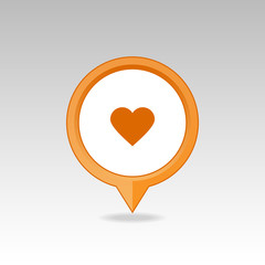 Heart pin map icon. Map pointer, markers.