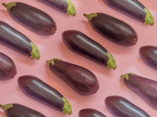 Eggplant pattern on pink background