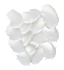 Fototapeta na wymiar Texture of cream on white background
