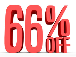 Sixty six percent off. Discount 66 %.