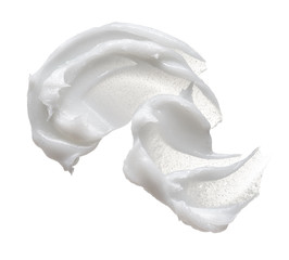 Texture of cream on white background