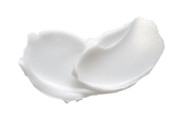 Fototapeta na wymiar Texture of cream on white background