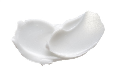 Texture of cream on white background