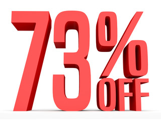 Seventy three percent off. Discount 73 %.